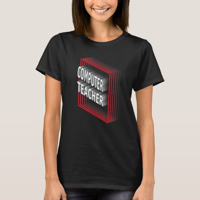 Computer Teacher Job Title Appreciation Retro T-Shirt (Vorderseite)
