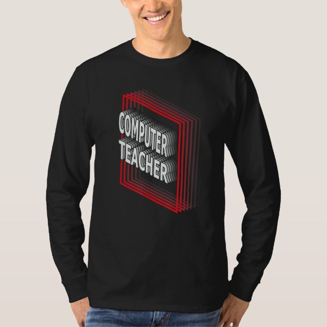 Computer Teacher Job Title Appreciation Retro T-Shirt (Vorderseite)