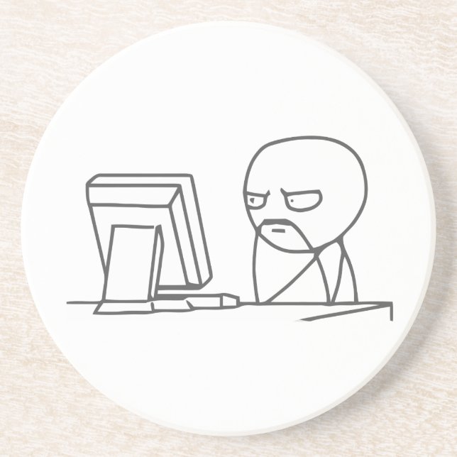 Computer-Typ Meme - erstklassiger Sandstein Untersetzer (Vorne)