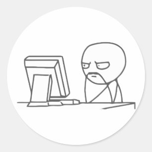 Computer-Typ Meme - runde Aufkleber
