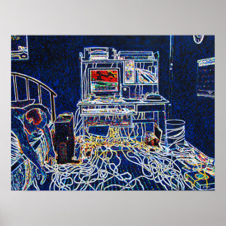 Computer und Kabel Poster