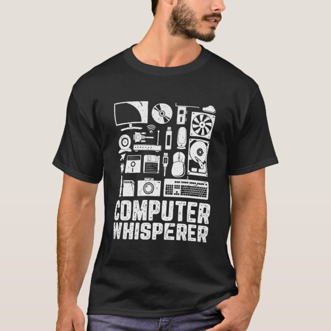 Computer Whisperer Funny Tech unterstützt Nerd Gee T-Shirt (Vorderseite)