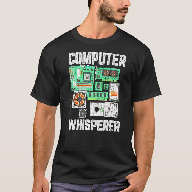 Computer Whisperer IT Techniker Grafik T-Shirt (Vorderseite)