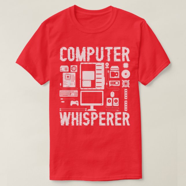 Computer Whisperer Tech unterstützt Programmierer- T-Shirt (Design vorne)
