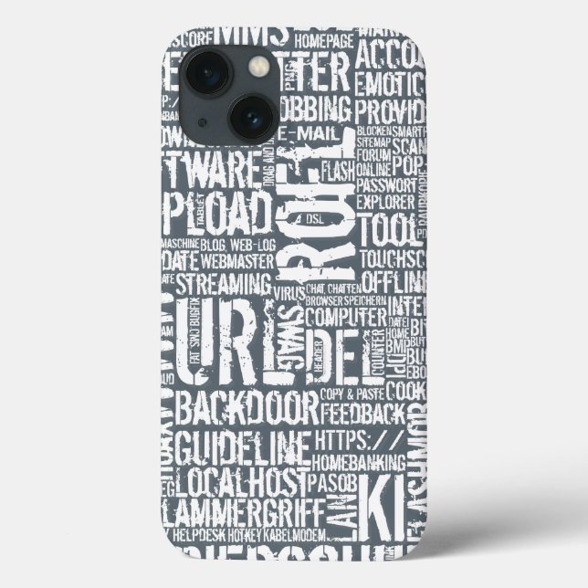 Computer-Wörterbuch monochrom Case-Mate iPhone Hülle (Rückseite)