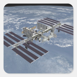 Computererzeugte Ansicht 27 Quadratischer Aufkleber