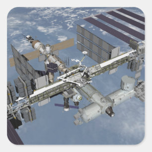 Computererzeugte Ansicht 4 Quadratischer Aufkleber