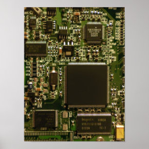 Computerfestplattenplatine - Grün Poster