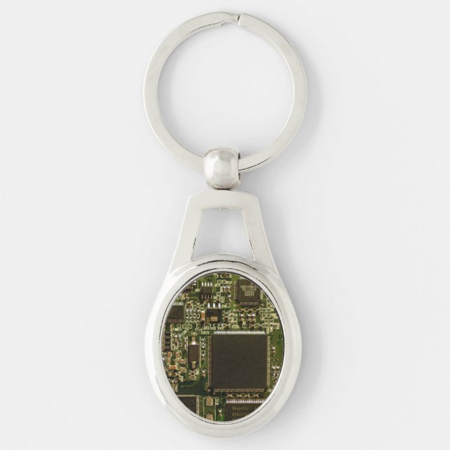 Computerfestplattenplatine - Grün Schlüsselanhänger (Vorderseite)