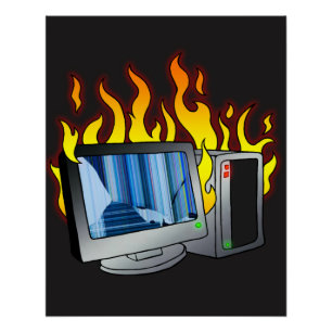 Computerfeuer Zazzle Glossy Poster