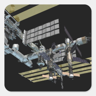 Computergenerierte Ansicht 15 Quadratischer Aufkleber