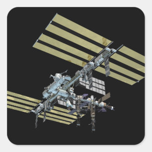 Computergenerierte Ansicht 9 Quadratischer Aufkleber