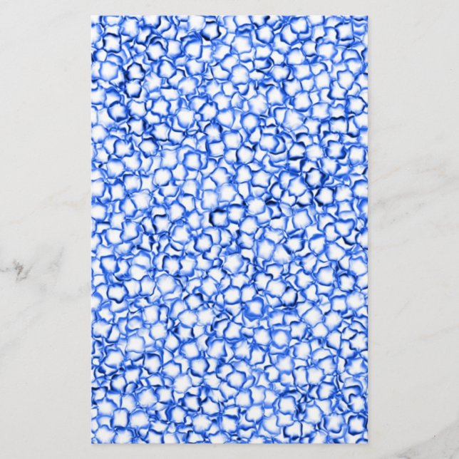 Computergenerierte blaue Blätter Briefpapier (Vorderseite)