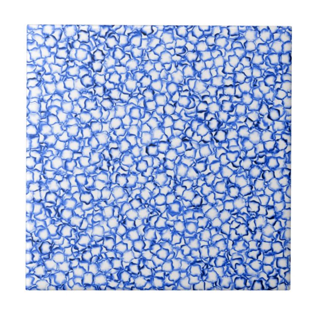 Computergenerierte blaue Blätter Fliese (Vorderseite)