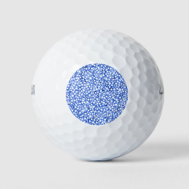 Computergenerierte blaue Blätter Golfball (Vorderseite)