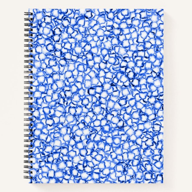 Computergenerierte blaue Blätter Notizbuch (Vorderseite)