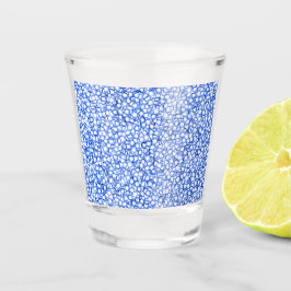 Computergenerierte blaue Blätter Schnapsglas