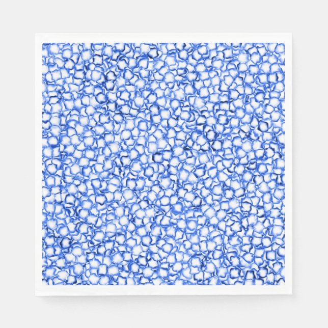 Computergenerierte blaue Blätter Serviette (Vorderseite)