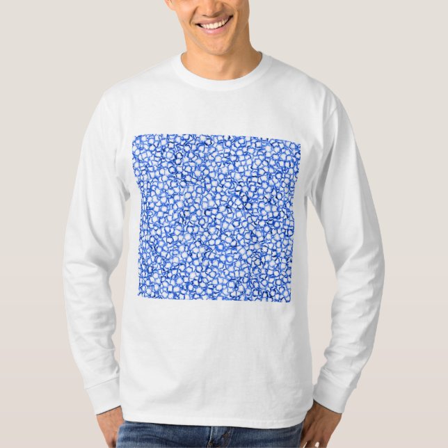Computergenerierte blaue Blätter T-Shirt (Vorderseite)