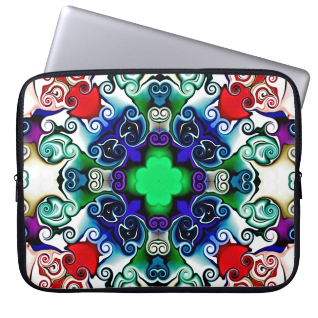 Computergrafik. Darstellung eines abstrakten Flo Laptopschutzhülle (Vorderseite)