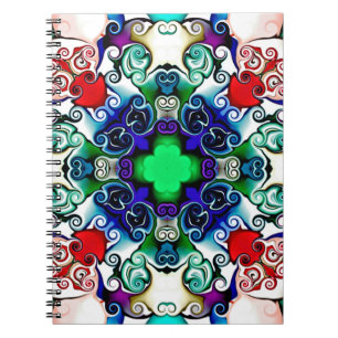 Computergrafik. Darstellung eines abstrakten Flo Notizblock