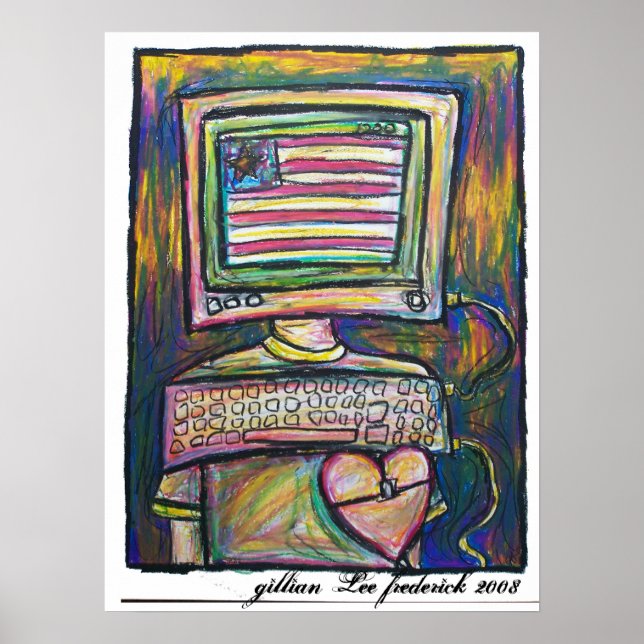 Computerkopfplakat Poster (Vorne)