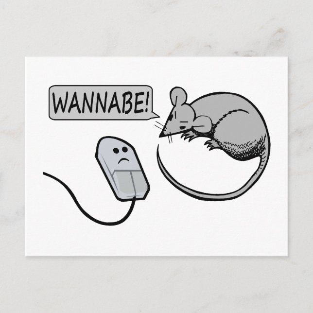 Computermäuse Wannabe Postkarte (Vorderseite)