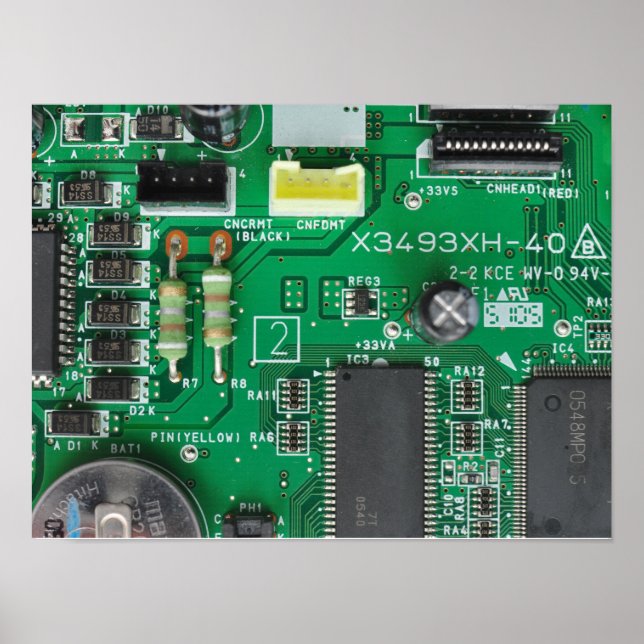 Computermuster der grünen elektronischen Schaltung Poster (Vorne)