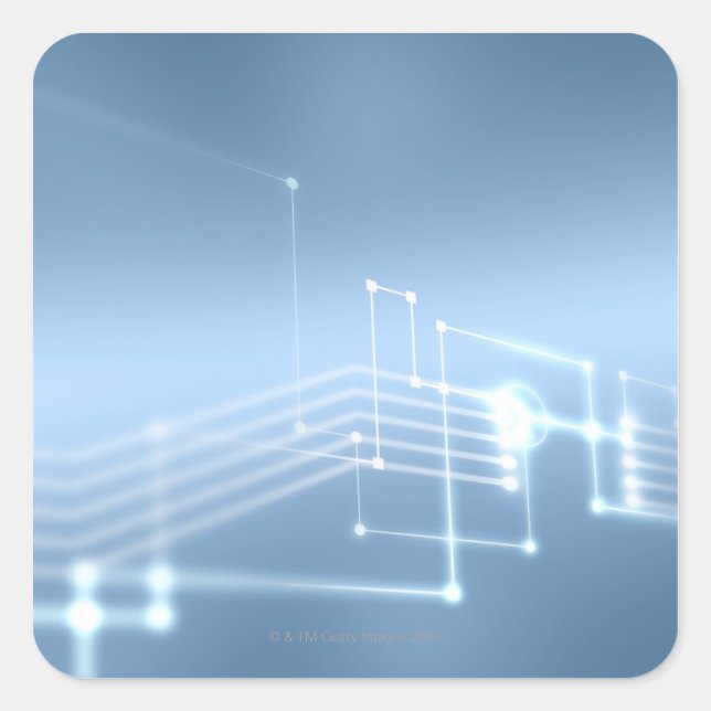 Computernetz Quadratischer Aufkleber (Vorderseite)