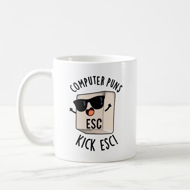 Computerpistolen Kick Esc Funny Keyboard Puff Kaffeetasse (Links)