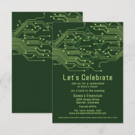 Computerplatine Bar Mitzvah Empfang Begleitkarte