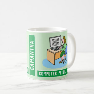 Computerprogrammiererin mit Name Kaffeetasse