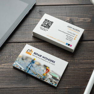 Computerreparaturgeschäft   Animation Simple White Visitenkarte
