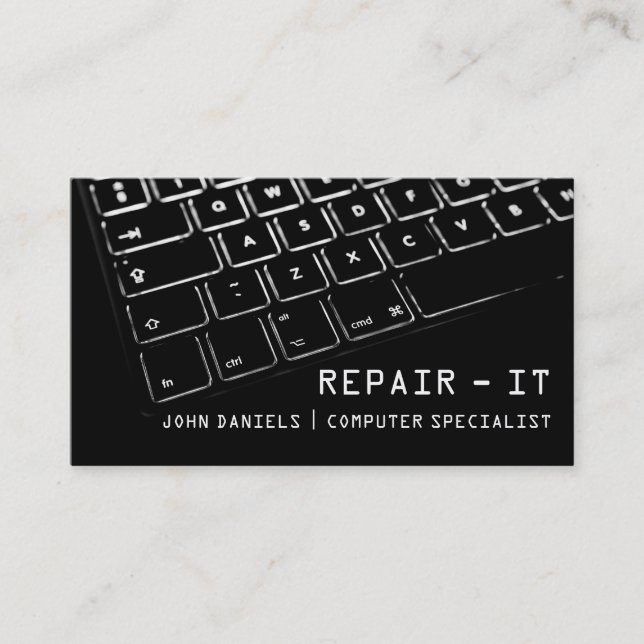 Computerreparaturtechniker Mac Laptop-Service Visitenkarte (Vorderseite)