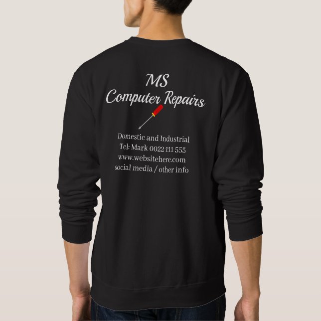 Computerreparaturunternehmen Sweatshirt (Rückseite)