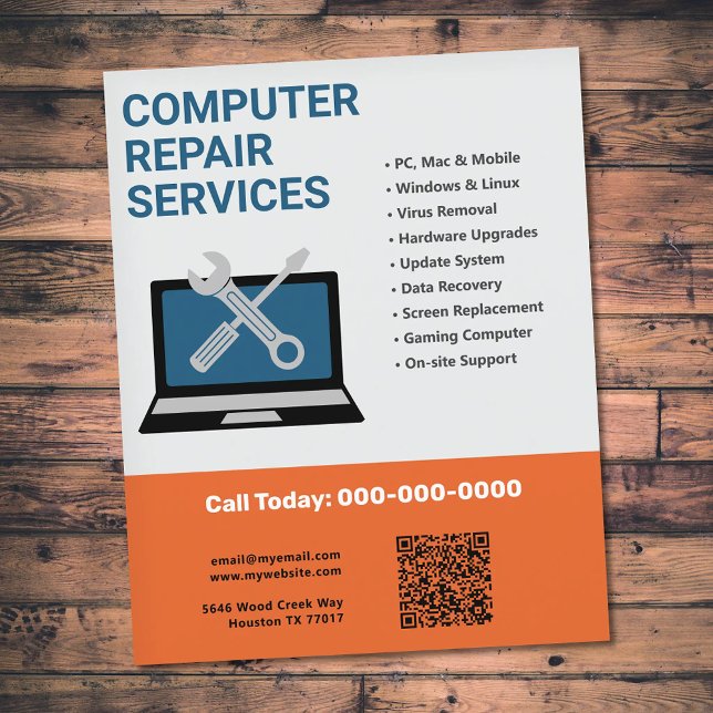Computerservice Orange Flyer (Computer Repair Services Orange Flyer)