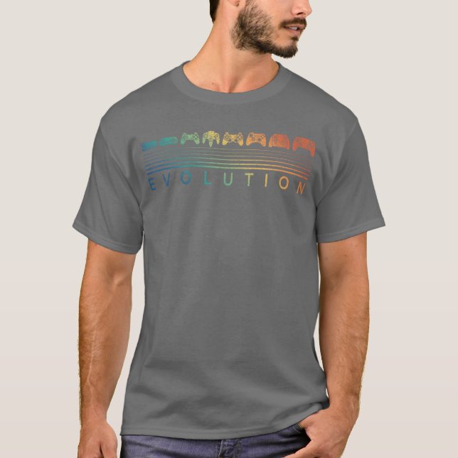 Computerspiel-Controller-Evolution Gamer 80er 90er T-Shirt (Vorderseite)