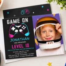 Computerspiel Level Up Gamer Geburtstagsfoto
