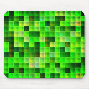 Computerspiel-Pixel grünes Quadratmuster Mousepad