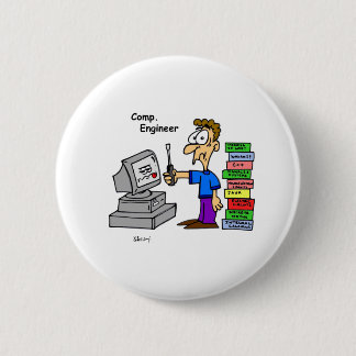 Computertechniker-Cartoon Button