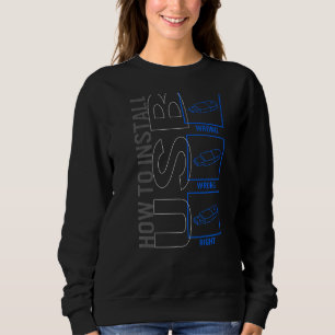 Computertechniker Installieren des USB-Programmier Sweatshirt