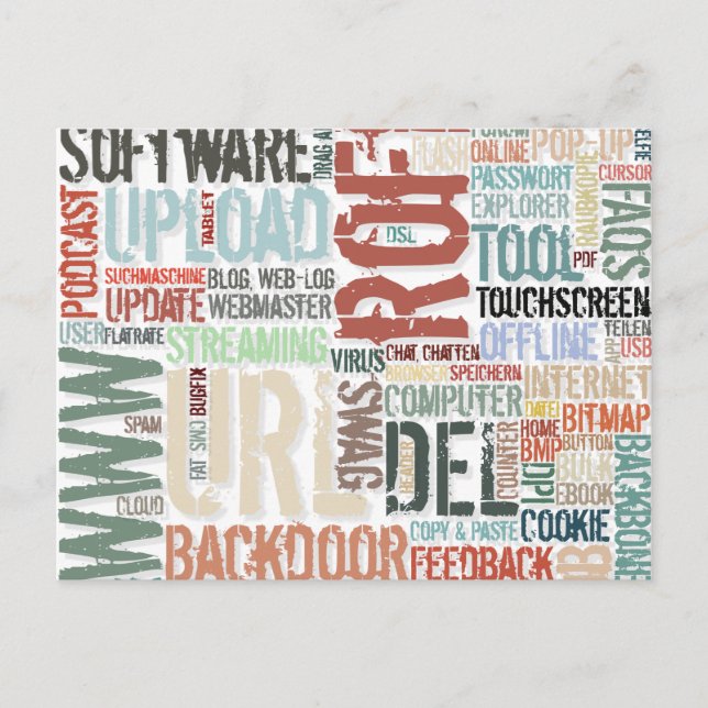 Computerwörterbuch in Farben Postkarte (Vorderseite)