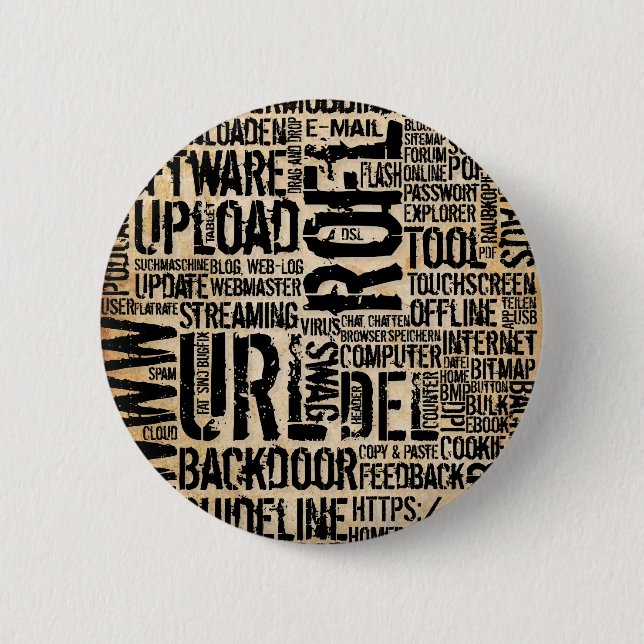 Computerwörterbuch - Vintag Button (Vorderseite)