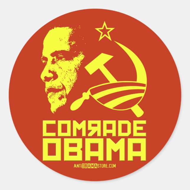 Comrade Obama Runder Aufkleber (Vorderseite)