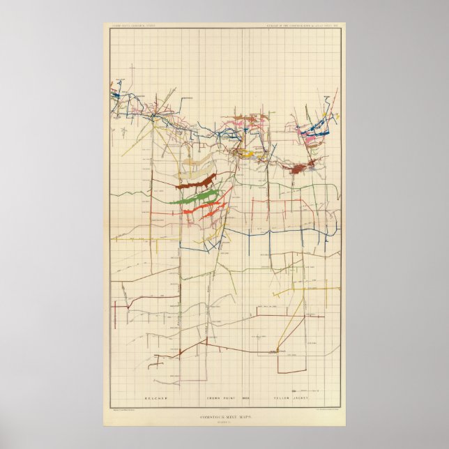 Comstock Mine Maps Number VI Poster (Vorne)