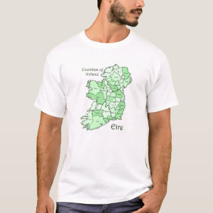 Comtés de T-shirts de carte de l'Irlande