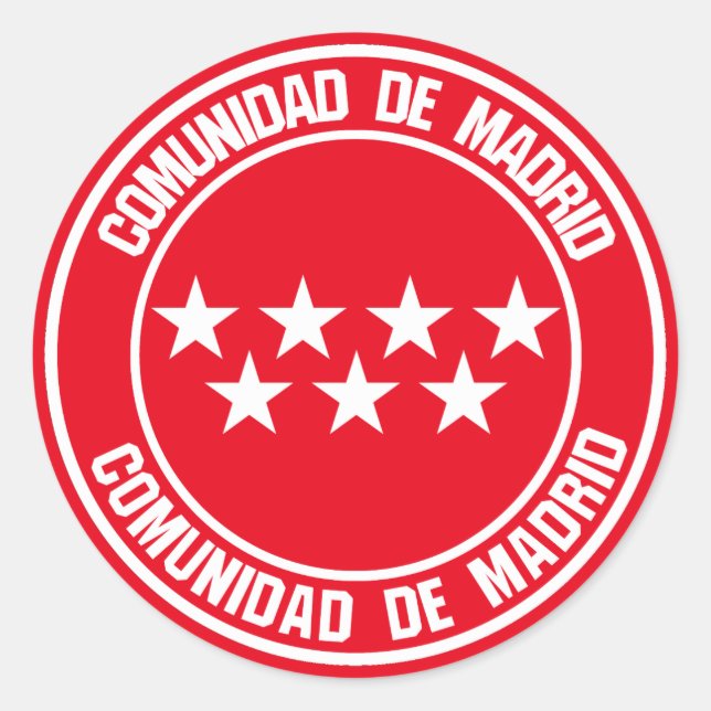 Comunidad de Madrid Runde Emblem Runder Aufkleber (Vorderseite)