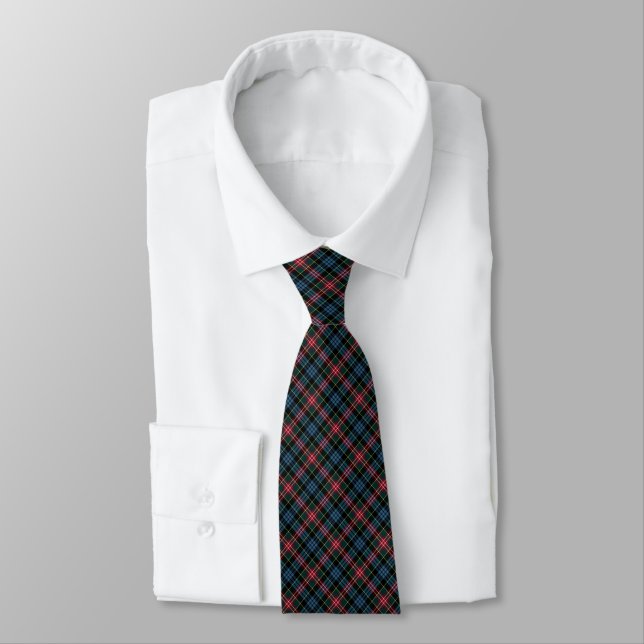 Comyn - Cumming Clan Tartan Red and Blue Kariert Krawatte (Gebunden)