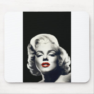 CON24BW-V4 rote Lippen Marilyn IN BLACK.tif Mousepad