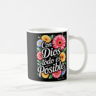 Con Dios Todo Es Posible-Shirt Christlich Spanisch Kaffeetasse